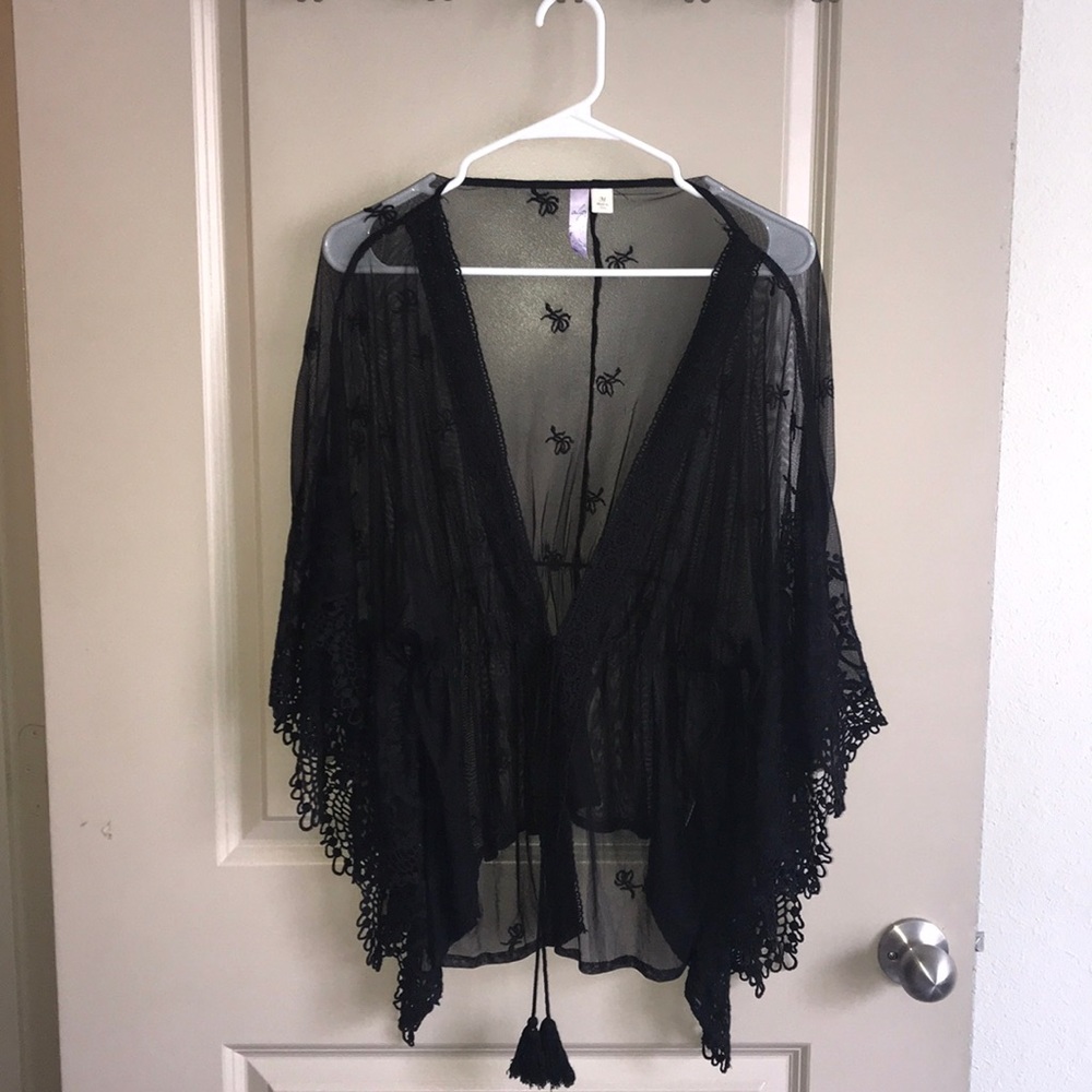 Mesh crochet cardigan